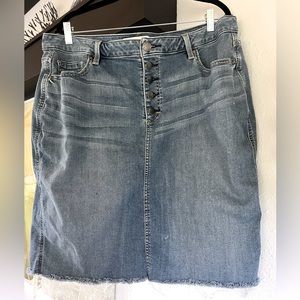 Lane Bryant Denim Jeans Skirt 18  Button-Fly Slim